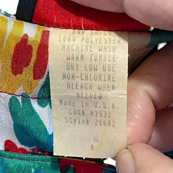 Vtg 80s Notations Floral Blouse M Elastic Waist Shoulder Pads USA Made - Picture 5 of 7